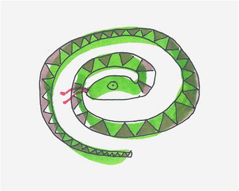 五倫十起 蛇的畫法